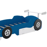 Twin Size Race Car-Shaped Platform Bed with Wheels,Blue WF311965AAC