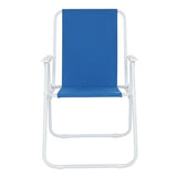 ZUN Oxford Cloth Iron Outdoor Beach Chair Blue 44914156