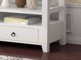 3 Tier Vintage Solid Console Table with 3 Drawers and Shelves, Industrial Console Table Coffee Table 27901297