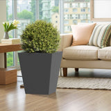 18" H Tall Mental Tapered Planter Large Outdoor & Indoor Garden Plant Pot with Drainage Hole and W3077P276878
