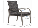 2PC Outdoor Dining Chair, Hand -painted frame, water washed cotton Seat for Garden, Backyard, W3990P436954
