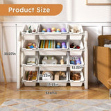 Kids Toy Organizer with 12 Bins, Multi-functional Nursery Organizer Kids Furniture Set Toy W509P288471