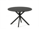 31.5" Industrial Round Dining Table for 2, Small Kitchen Table with Cross Steel Legs in Distressed 12319196