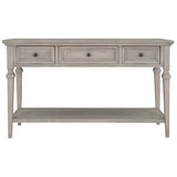 Classic Retro Style Console Table with Three Top Drawers and Open Style Bottom Shelf, Easy Assembly 35752405