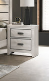 Contemporary 2-Drawer Nightstand End Table Beige White Finish Two Storage Drawers Bedroom Furniture B011P155873