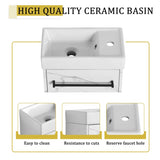 16'' Floating Wall-Mounted Vanity with Ceramic Sink & Soft-Close Cabinet Door, For Small W999P236337