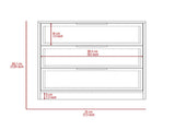 White 3-Drawer Rectangle Dresser B06280503