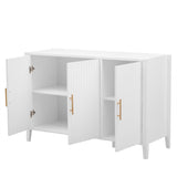 Featured Three-door Storage Cabinet with Metal Handles, Suitable for Corridors, Entrances, Living 08722492
