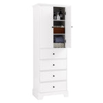 ZUN Storage Cabinet with 2 Doors and 4 Drawers for Bathroom, Office, Adjustable Shelf, MDF Board with WF302825AAK