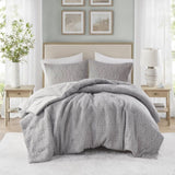 3 Pc solid soft bedding set modern style King/Cal King 100% cotton all season sheets-Charcoal sateen B035P309787