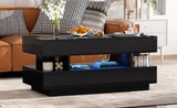 U-Can Lift-Top Coffee Table with 2 Drawers, Modern Coffee Table with Adequate Hidden Compartment, N724P290058B