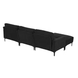 ZUN [New] 103.5*59" Modern L-shaped Sectional Sofa, 4-seat Velvet Fabric Couch Set with 03006410