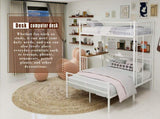 Sturdy Metal Twin Over Full Bunk Bed Frame with Practical Ladder & Storage Shelf, Modern W1935P463331