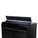 47.6" Tall Metal Storage Cabinet with Glass Doors & Flip-Top, 4-Tier Display Cabinet with Open W3122P272697