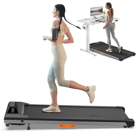 ZUN Under Desk Treadmill with Incline, Pad for Home/Office, Portable Treadmill 2.5HP, W2025P160493