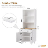 ON-TREND Farmhouse Storage with 4 Solid Wood Gourd-Shaped Legs, Modern Kitchen Pantry N721P205790K