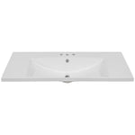 ZUN 36" Single Bathroom Vanity Top with White Basin, 3-Faucet Holes, Ceramic, White N725P171539K