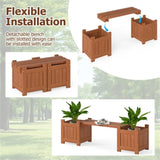 2-in-1 Outdoor Planter & Bench - Solid Wood Build, Waterproof Finish, Perfect for Potted 42903818