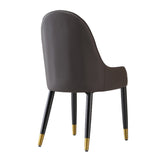 ZUN Dining Chair with PU Leather White and brown metal legs W509P167718