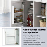 Kitchen Cart with Rubber wood Drop-Leaf Countertop ,Cabinet door internal storage racks,Kitchen WF298028AAW