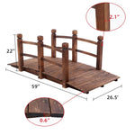 ZUN Arch Bridge Small Wooden Bridge Courtyard Outdoor Anticorrosive Wood Landscape Bridge Carbonization 45184296