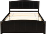Wood Platform Bed with Headboard,Footboard and Wood Slat Support, Espresso WF190781AAP