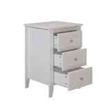 White 3 Drawer Nightstand with Charging Station and USB Ports & Power Outlets,Wooden Bed Side W141260296