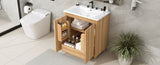 ZUN 30" Bathroom Vanity with Sink Combo, Multi-functional Bathroom Cabinet with Doors and Drawer, MDF WF319484AAG