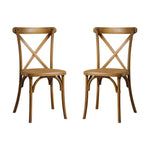 ZUN 2-Pack Resin X-Back Chair Dining Chair Furniture 2-Pack, Retro Natural Mid Century Chair Modern W120972771