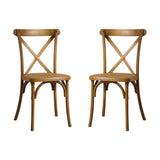 ZUN 2-Pack Resin X-Back Chair Dining Chair Furniture 2-Pack, Retro Natural Mid Century Chair Modern W120972771