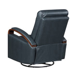 1pc Swivel Gliding Recliner Faux Leather Upholstered Solid Rubberwood Arms Luxurious Living Room B011P329243