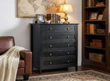 Black embossed P2 Particleboard MDF Melamine 80*40*115cm Framed, Double Handles, Five 70071879