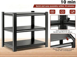3-Tier Metal Storage Rack with Adjustable Shelves, Multi-purpose Organizer for Living Room, Kitchen, 82621458
