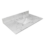 ZUN Montary 31inch bathroom vanity top stone carrara white new style tops with rectangle undermount W50921980