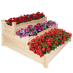 ZUN 3 Tier Raised Garden Bed Kit Wooden Planter Box Heavy Duty Solid Fir Wood W2181P154373