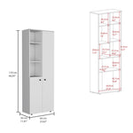 ZUN Konik 67-Inch High Storage Cabinet Kitchen Pantry With Three Doors and Three Exterior Shelves B200P173166