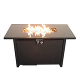 ZUN 25'' H x 42'' W Steel Outdoor Fire Pit Table with Lid B120P199397