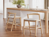 Balmain Indoor Rubberwood Barstool, Natural Finished and Beige Upholstery, Set of 2 N775P318294N