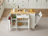 53'' Kitchen Storage Islands with Drawers and Trash Can Storage for Kitchen & Dining. Modern W1820P281267