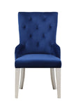 Blue and Antique Platinum Tufted Side Chair B062P215507