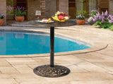 Outdoor Bistro Pub Table, Round Patio Bar Height Cocktail Table, Antique Bronze 07814241