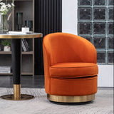 Wania Contemporary Velvet Swivel Chair, Orange T2574P164514