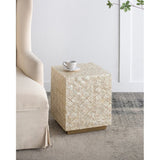 14x14x18" Square Capiz Stool, Cream W2078P326498