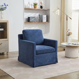 29.92'' Swivel Accent Chair, Upholstered Skirted Swivel Chair with Removable Back Cushion, 360 W3188P282084