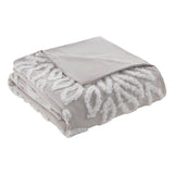 Full/Queen 3 Piece Tufted Cotton Chenille Floral Duvet Cover Set B035129184