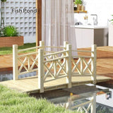 4.7ft Garden Bridge Arc Wood Footbridge Decorative Pond Bridge Prohibited by 86306248