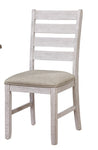 ZUN Casual Dining Room Side Chairs 2pc Set Grayish White Finish Upholstered Seat Transitional Design B01151374