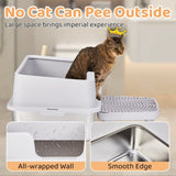 Stainless Steel Cat Box with Lid, Extra Large Pan with High Sides for Big Cats, Kitty 22556995