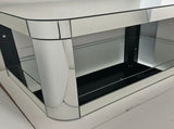 Baked curved mirror Coffee Table for Living Room, Modern Glass Coffee Table with Glass Top, W3836P361731
