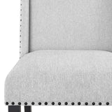 ZUN Hirima Modern Elegance Dining Chairs Set of 2 - Light Gray Upholstery with Matte Black Nailhead Trim T2574P248596